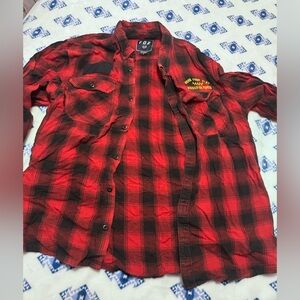 Fox Red and Black Checkered Men's Shirt